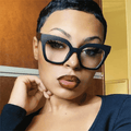 Oversized Square Frame Anti-Blue Light Glasses Women Blocking Clear Frame Computer Eyewear