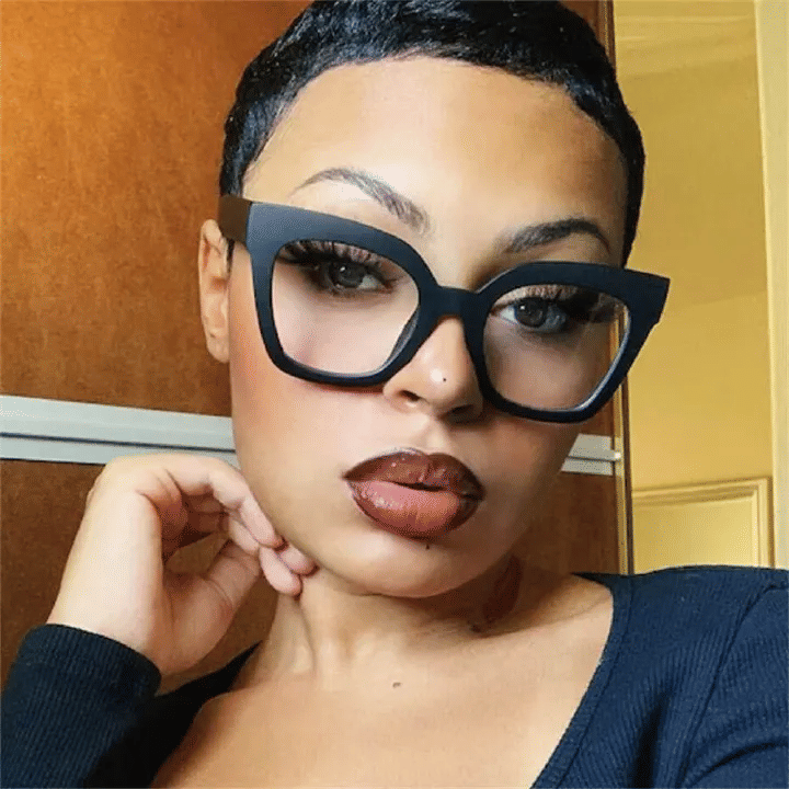 Oversized Square Frame Anti-Blue Light Glasses Women Blocking Clear Frame Computer Eyewear