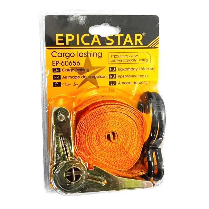 Epica Star Adjustable Strap with Hook 25.4mm x 4m 120kg Cargo Lashing EP-60656
