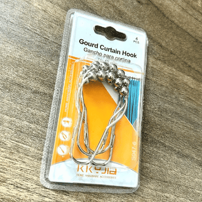 4pcs Gourd Curtain Hook Silver Shower Rings Hooks Bathroom Poles Rod Window Door Sturdy Metal with Rolls to Slide
