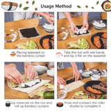 24 x 24 cm Natural Bamboo Sushi Rolling Mat Reusable Roller for Kitchen Japanese Restaurant Washable DIY Gadgets