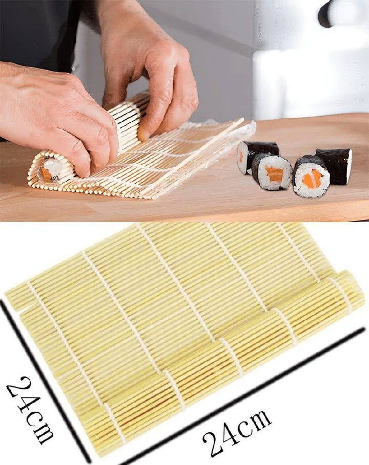 24 x 24 cm Natural Bamboo Sushi Rolling Mat Reusable Roller for Kitchen Japanese Restaurant Washable DIY Gadgets
