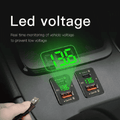 Car Charger Embedded Adapter Dual USB PD QC3.0 Fast Charge Type C Slot Power Socket LED Voltmeter for Toyota 12/24V