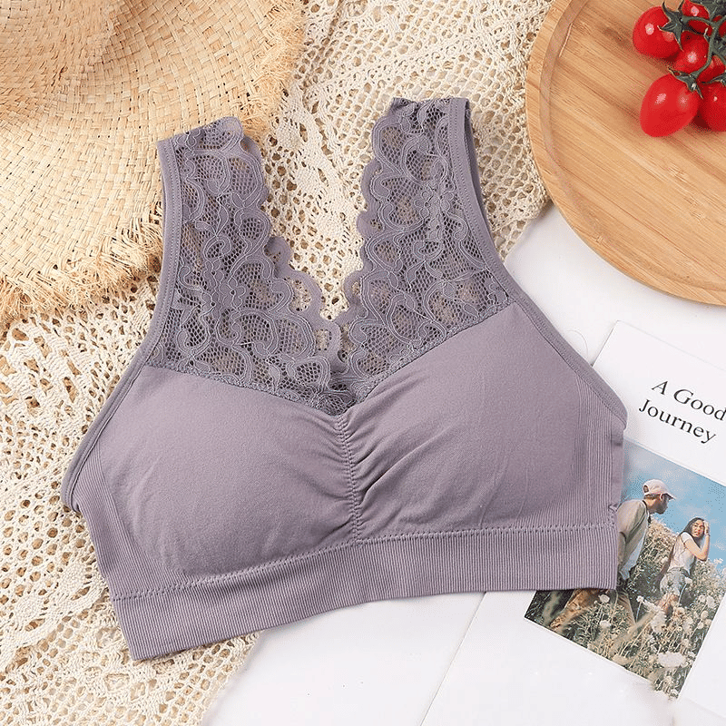 Seamless Wireless Lace Push-Up Bra: Beauty Back, Sports, Yoga, Padded Comfort