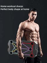 12 in 1 Portable Push-up Board Set Foldable Zonal Training Muscle Exercise Equipment Fitness Gear Pushup Workout Handles Non-Slip Design Home Strength Training For Chest Shoulder Tricep Black
