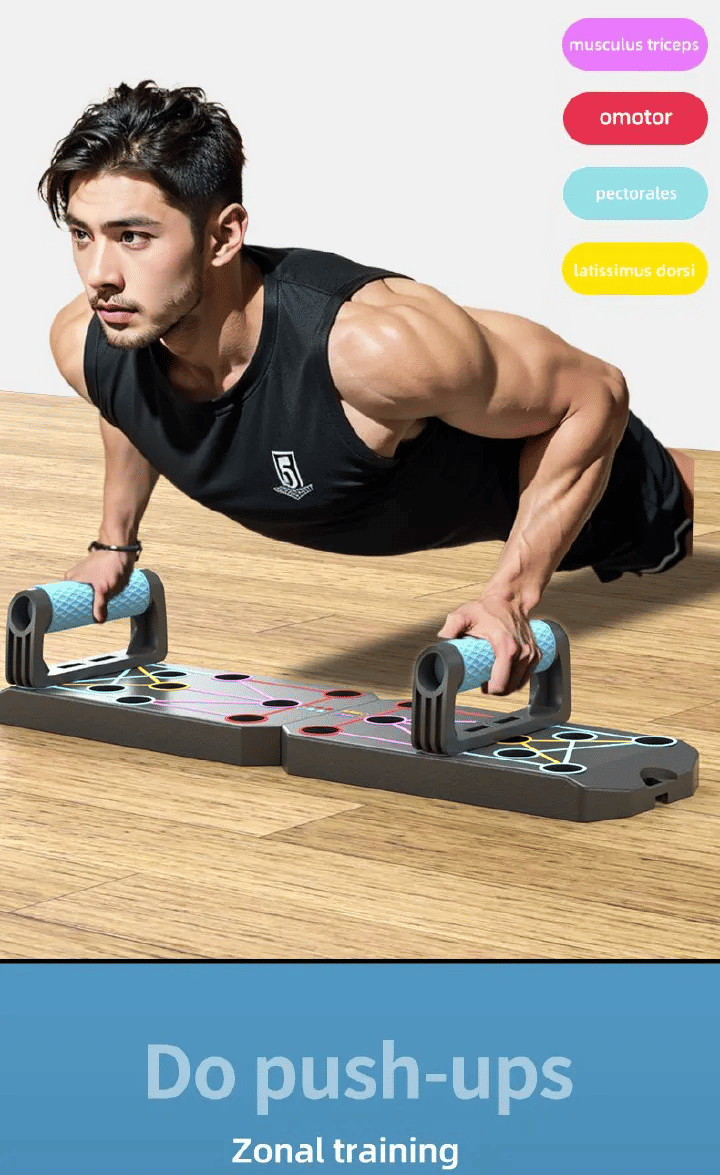 12 In 1 Portable Push-Up Board Set Zonal Training Muscle Exercise Equipment Fitness Gear Pushup Workout Handles Non-Slip Design Home Strength Training For Chest Shoulder Tricep