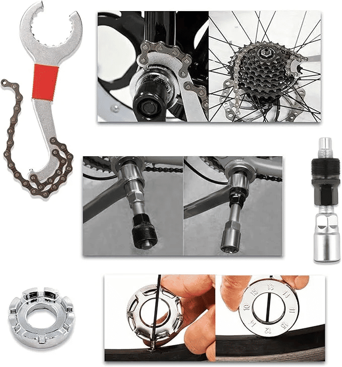 Portable Bike Repair Tool Kit 6-Piece Steel Bicycle Maintenance Set