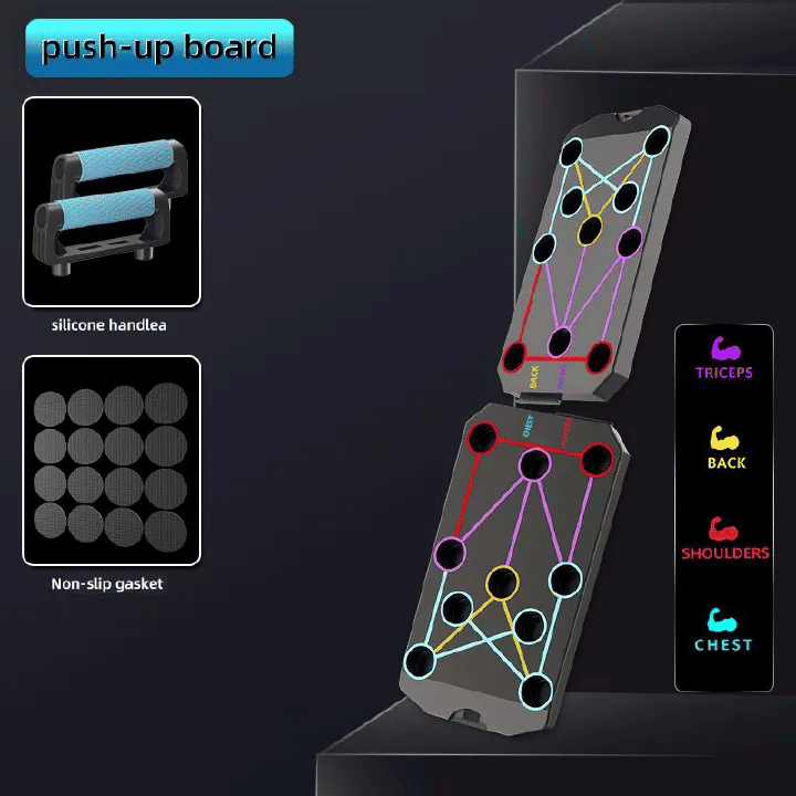 12 In 1 Portable Push-Up Board Set Zonal Training Muscle Exercise Equipment Fitness Gear Pushup Workout Handles Non-Slip Design Home Strength Training For Chest Shoulder Tricep