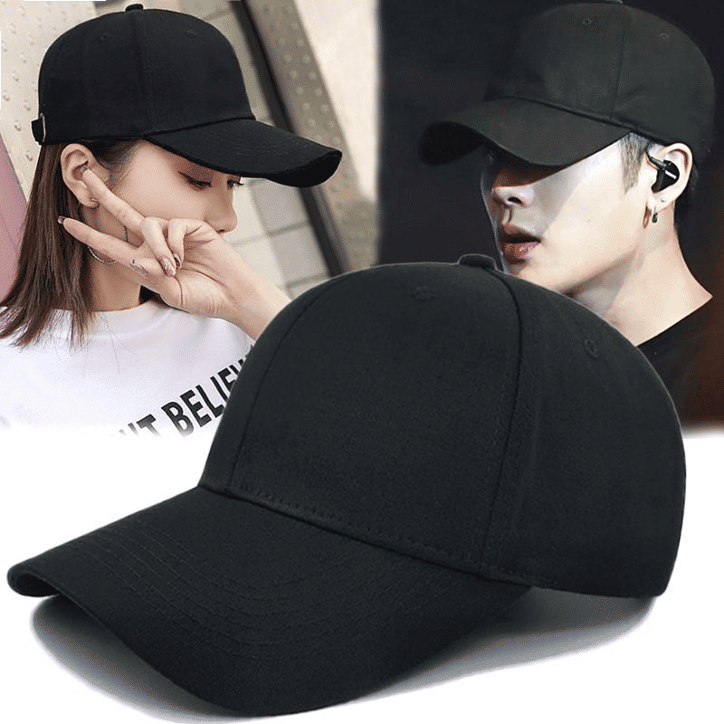 2-Pack Adjustable Baseball Caps Black and Wine Red UV Protection
