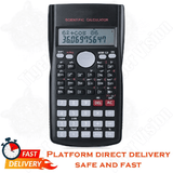 Portable Scientific Calculator 12 Digits Display School Office Stationery Multifunction Tool 82MS Black