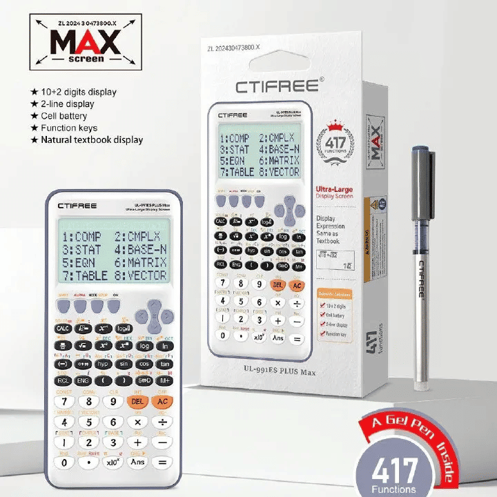Scientific Calculator 407 Functions Dual-Line LCD Display Exam Approved 991Plus