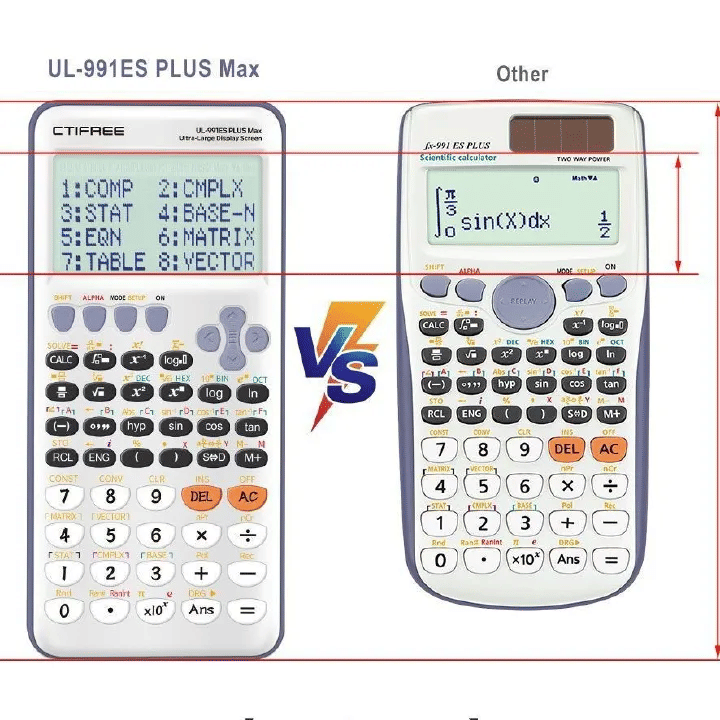 Scientific Calculator 407 Functions Dual-Line LCD Display Exam Approved 991Plus