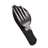 Foldable Camping Utensil Set Multi-Functional Stainless Steel Knife Fork Spoon 4in