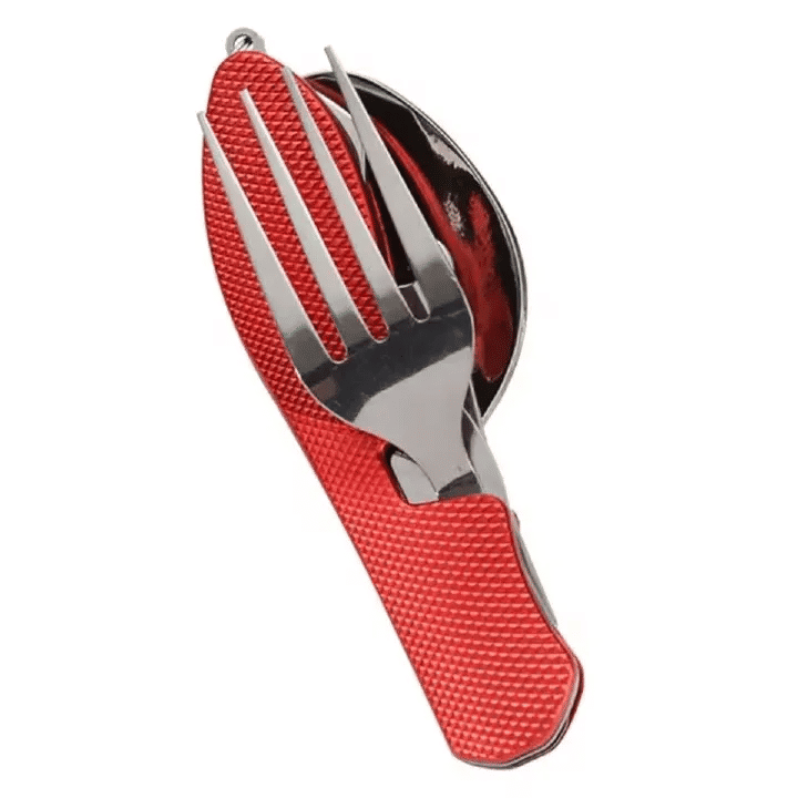 Foldable Camping Utensil Set Multi-Functional Stainless Steel Knife Fork Spoon 4in