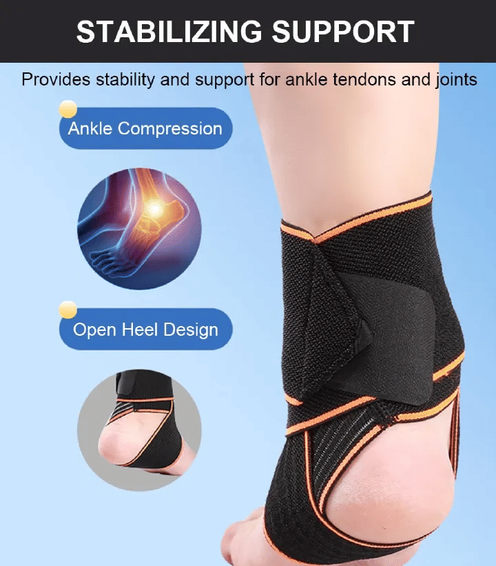 Ankle Brace Support Adjustable Breathable Elastic Nylon for Men Women Sprained Ankle Blue