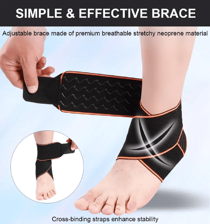 Ankle Brace Support Adjustable Breathable Elastic Nylon for Men Women Sprained Ankle Blue