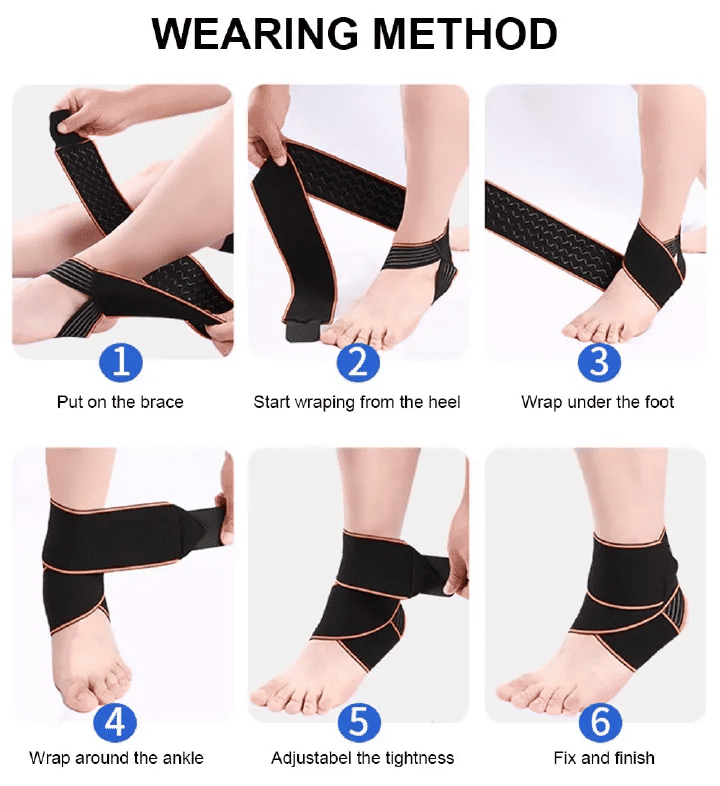 Ankle Brace Support Adjustable Breathable Elastic Nylon for Men Women Sprained Ankle Blue
