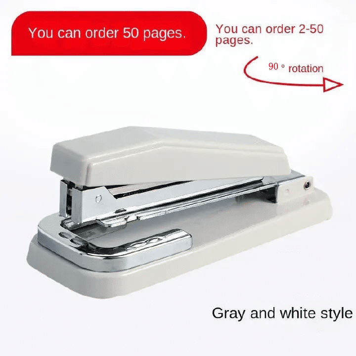 Swing-Arm Swivel Stapler 50 Sheet Capacity 90 Degree Rotate Desk Stapler 1000 Staples