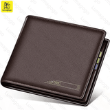 Premium Men's Short Leather Wallet - Credit ID Card Holder Billfold Purse