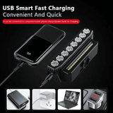 8 LED Bicycle Front Light USB Rechargeable 130dB Cycling Horn 6 Modes