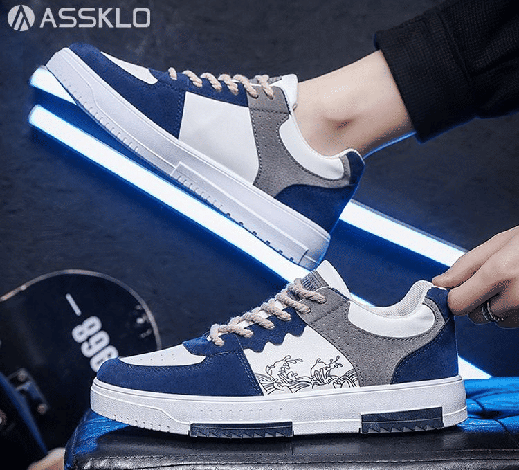 ASSKLO Men's Breathable Fashion Sneakers: Thick Sole, Large Sizes US 7-13