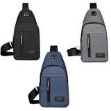 Men's Solid Color Casual Chest Bag - Outdoor Crossbody Sling Pack
