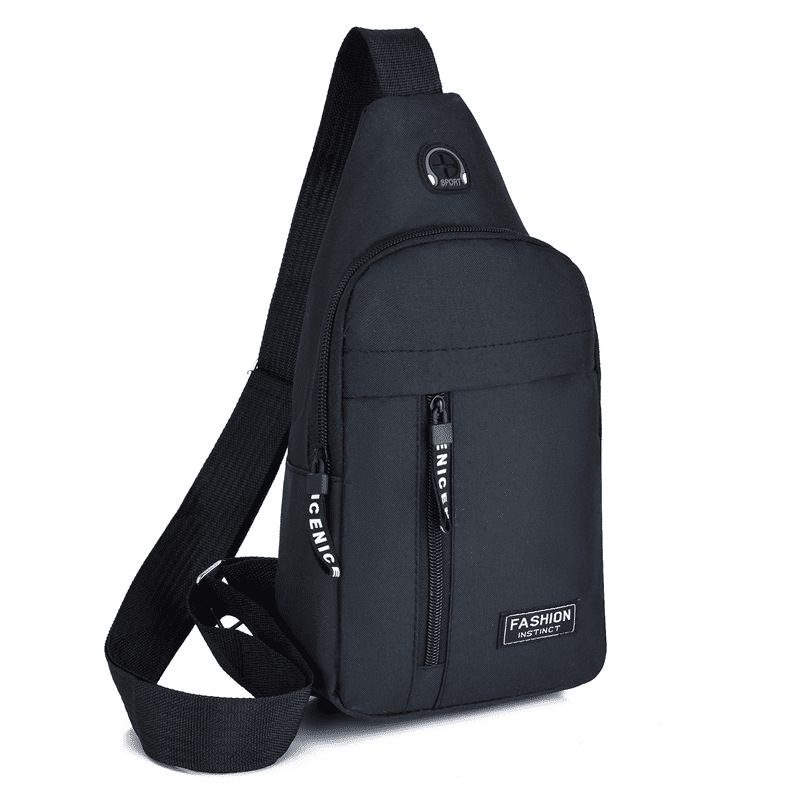 Men's Solid Color Casual Chest Bag - Outdoor Crossbody Sling Pack