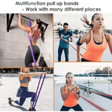 Fitness Resistance Band Set 5-120lbs Latex Exercise Bands for Home Gym Yoga Pilates