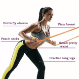 Fitness Resistance Band Set 5-120lbs Latex Exercise Bands for Home Gym Yoga Pilates