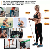 Fitness Resistance Band Set 5-120lbs Latex Exercise Bands for Home Gym Yoga Pilates