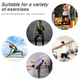 Fitness Resistance Band Set 5-120lbs Latex Exercise Bands for Home Gym Yoga Pilates