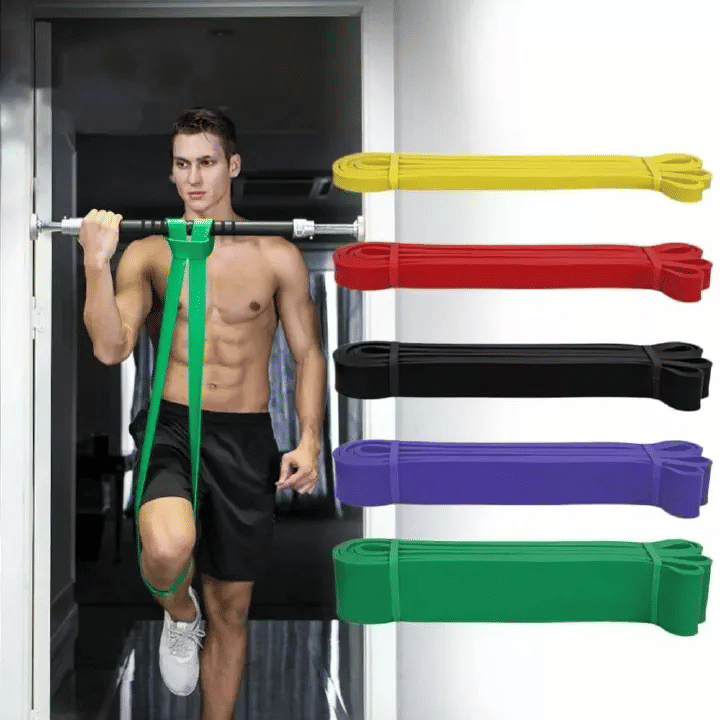 Fitness Resistance Band Set 5-120lbs Latex Exercise Bands for Home Gym Yoga Pilates