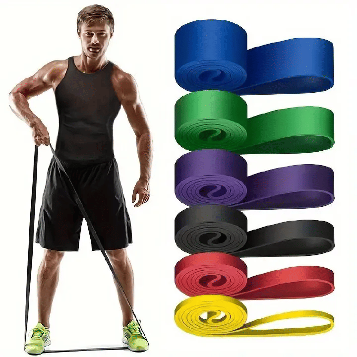 Fitness Resistance Band Set 5-120lbs Latex Exercise Bands for Home Gym Yoga Pilates