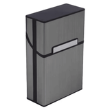 FOGSON Portable Slim Aluminum Cigarette Case Regular King Size Plastic Cigar Tobacco Holder Box Storage Container Smoking Accessories Black