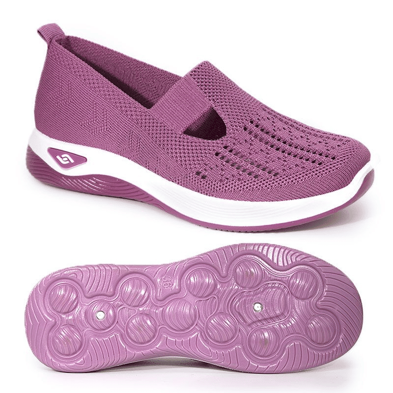Thor Women's Lightweight Purple Running Shoes - Breathable Mesh Slip-On Athletic Sneakers