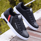 Thor Men's Black PU Leather Casual Skateboarding Shoes - Sporty, Durable, Comfortable