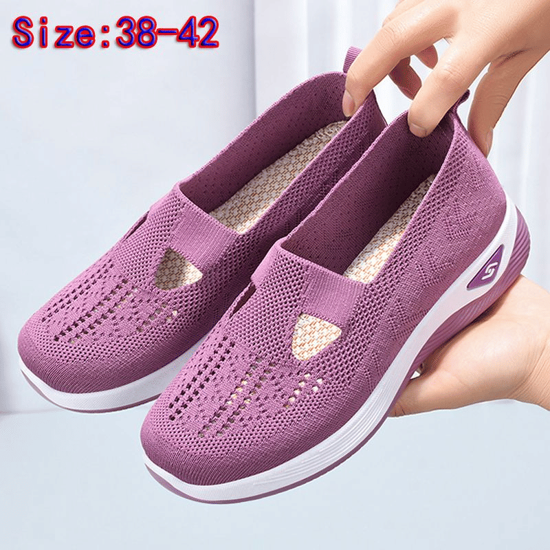 Thor Women's Lightweight Purple Running Shoes - Breathable Mesh Slip-On Athletic Sneakers