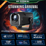 JAVAID HY-320Mini Native 720P Portable Projector 320ANSI WiFi 6 BT 5.0 Android 11