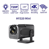 JAVAID HY-320Mini Native 720P Portable Projector 320ANSI WiFi 6 BT 5.0 Android 11