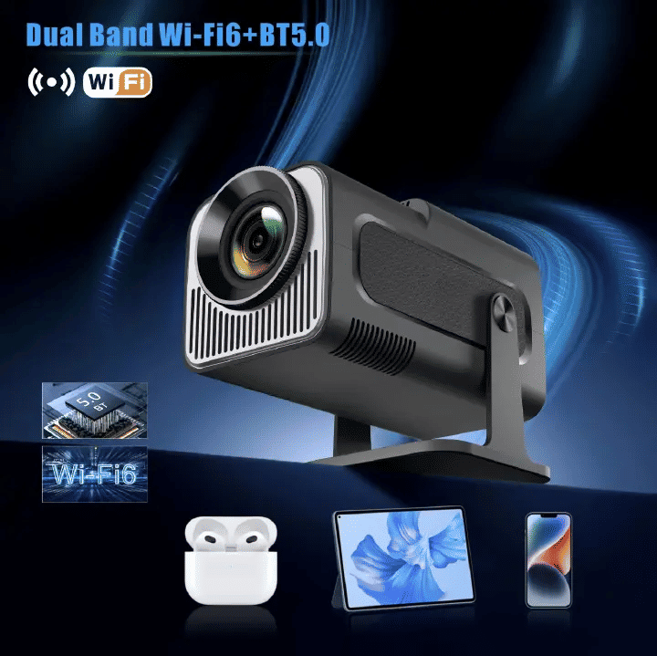 JAVAID HY-320Mini Native 720P Portable Projector 320ANSI WiFi 6 BT 5.0 Android 11