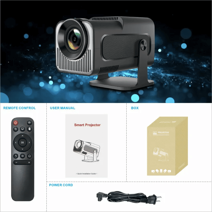 JAVAID HY-320Mini Native 720P Portable Projector 320ANSI WiFi 6 BT 5.0 Android 11