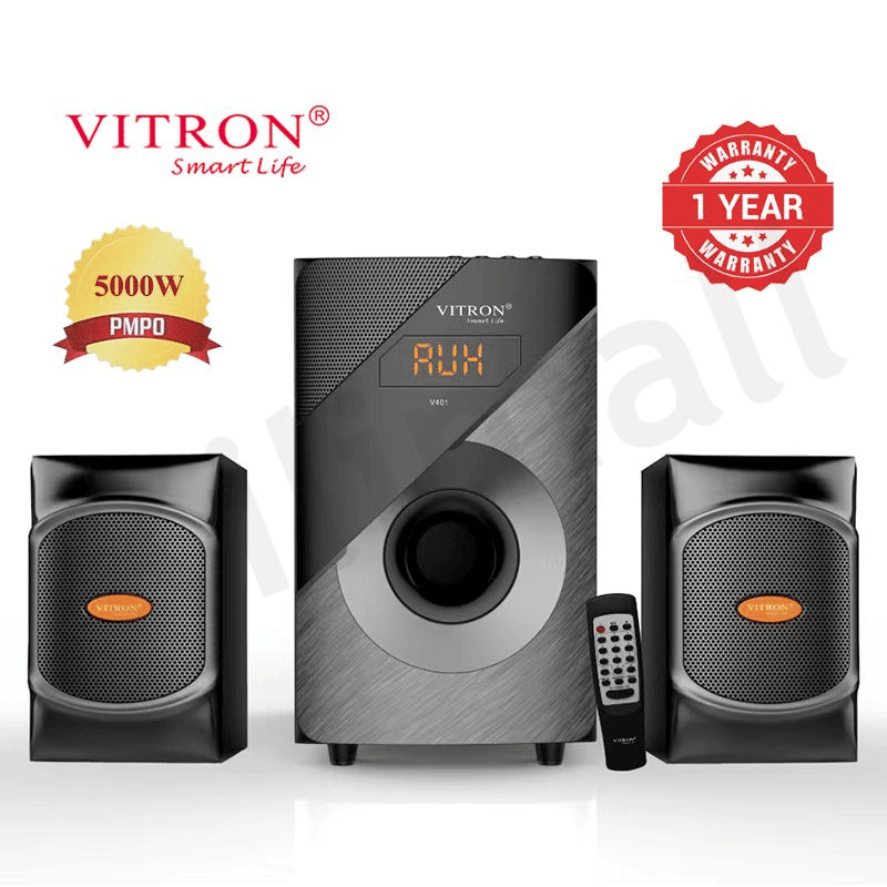 Vitron 2.1CH Bluetooth Home Audio Speaker System 5000W AC/DC Subwoofer V401