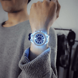 Luminous Rhinestone LED Quartz Fashion Watch for Men and Women