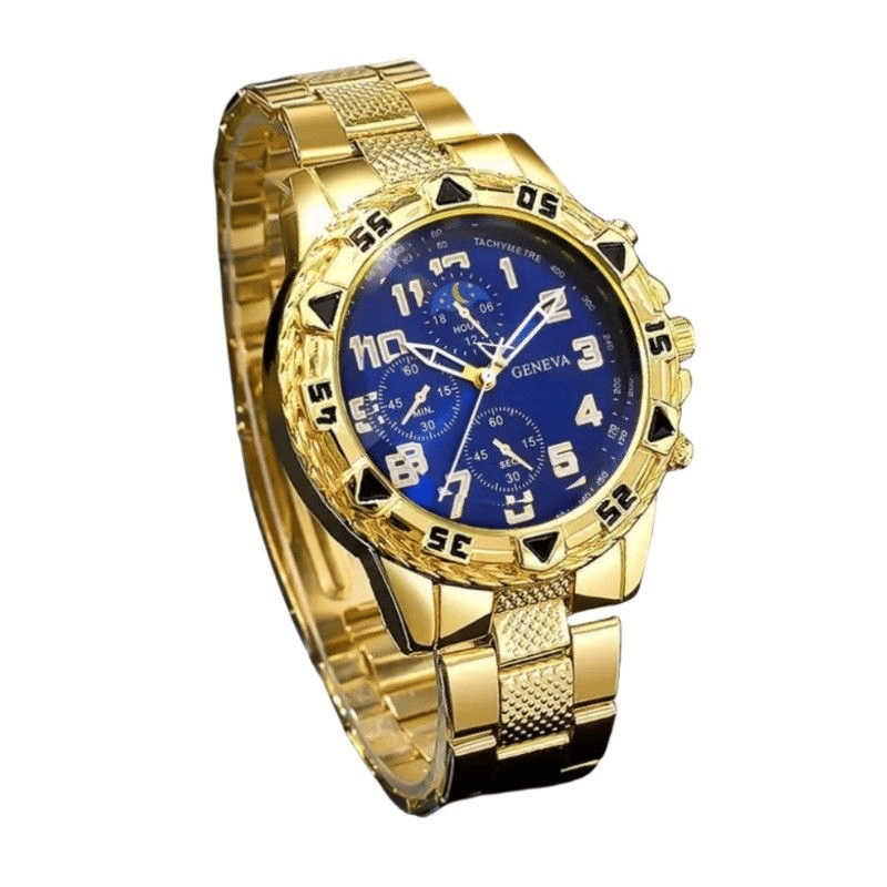 Men's 4-Piece Fashion Quartz Business Watch and Matching Jewelry Set