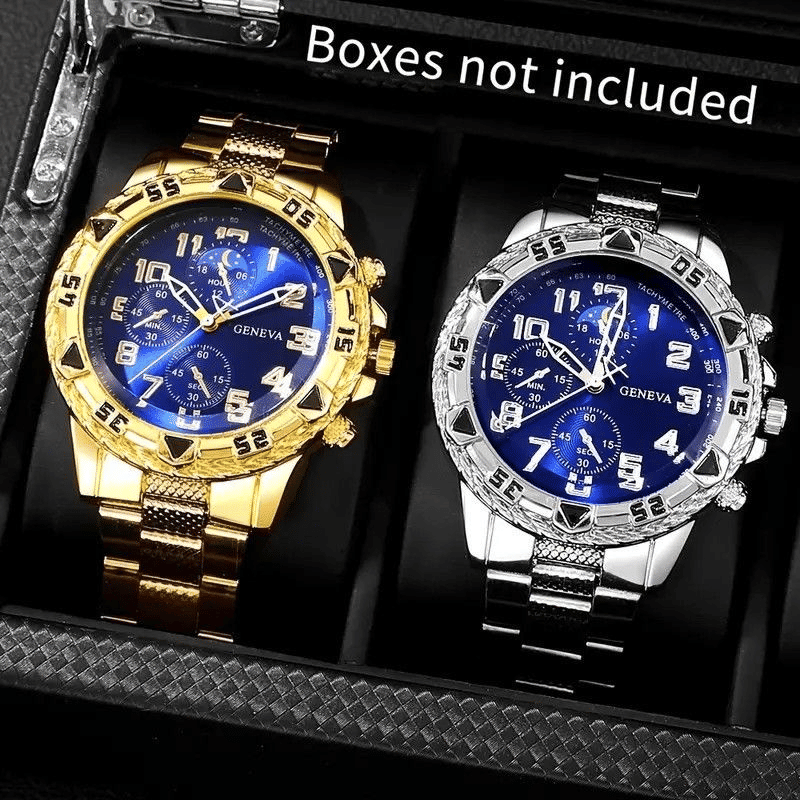 Men's 4-Piece Fashion Quartz Business Watch and Matching Jewelry Set