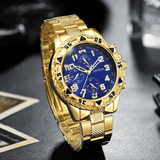 Men's 4-Piece Fashion Quartz Business Watch and Matching Jewelry Set