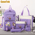 CaseTek 5-Piece Fashion Backpack Set: Durable School, Travel, Bookbags for Teens