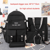 CaseTek 5-Piece Fashion Backpack Set: Durable School, Travel, Bookbags for Teens