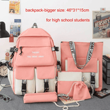 CaseTek 5-Piece Fashion Backpack Set: Durable School, Travel, Bookbags for Teens