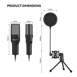 RGB USB Condenser Microphone for Gaming & Streaming - Intelligent Noise Reduction